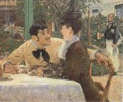 Edouard Manet In the Garden Restaurant of Pere Lathuille painting